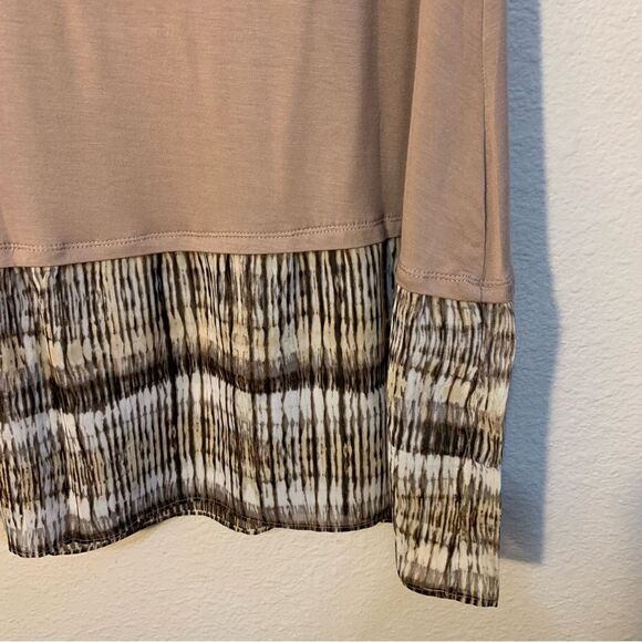 Logo Layers Tank Top Tunic Women’s Medium Tan Scoop Neck Color Block. - Picture 5 of 12